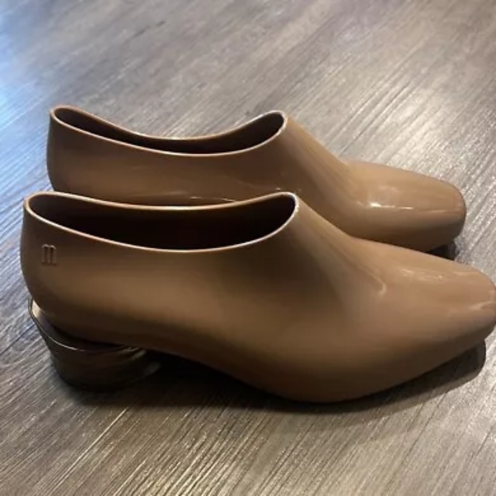 Melissa Lata Modern Loafers Brown/Gold Smashed Can Heel